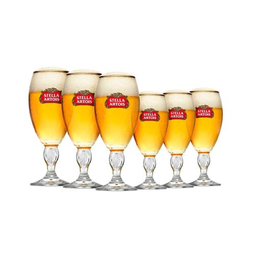 Pack Colección 6 Copas Stella Artois 250cc y 500cc - Casa de la Cerveza