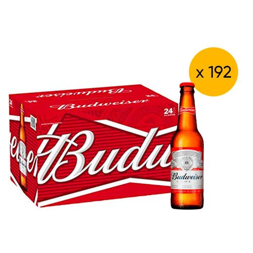 Pack 192 Cervezas Budweiser Botella 355ml - Casa de la Cerveza