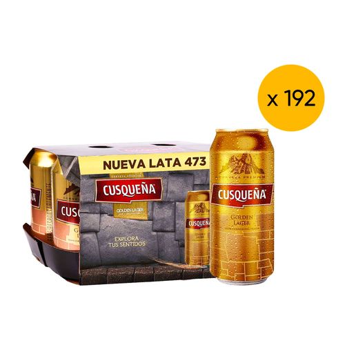 Pack 192 Cervezas Cusqueña Golden Lager Lata 473ml - Casa de la Cerveza
