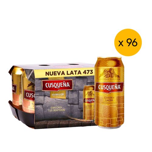Pack 96 Cervezas Cusqueña Golden Lager Lata 473ml - Casa de la Cerveza